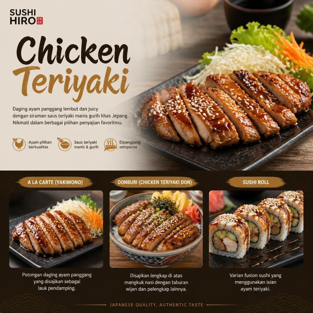 Chicken Teriyaki Sushi Hiro menu chicken teriyaki